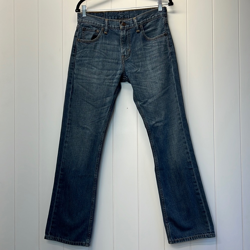 Levi’s 527 Straight Leg Denim Blue Jeans Fade Lines Tag Reads 30 X 30